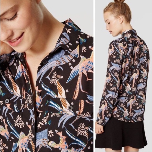 LOFT Tops - ⚡CCO! LOFT Bird Print Button Down Blouse